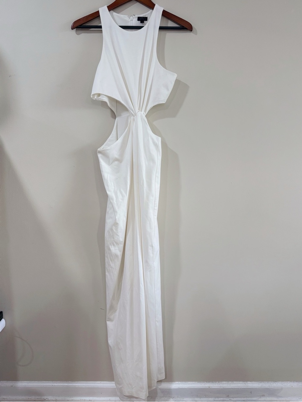 NBD Cutout Bodycon Maxi Dress Twist Waist Ivory Women M Cocktail Glam Chic Party - Picture 2 of 12